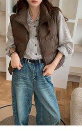 Lightweight Women's Down Vest - Cropped Boxy, Duck Fill - Tophatter Daily Deals