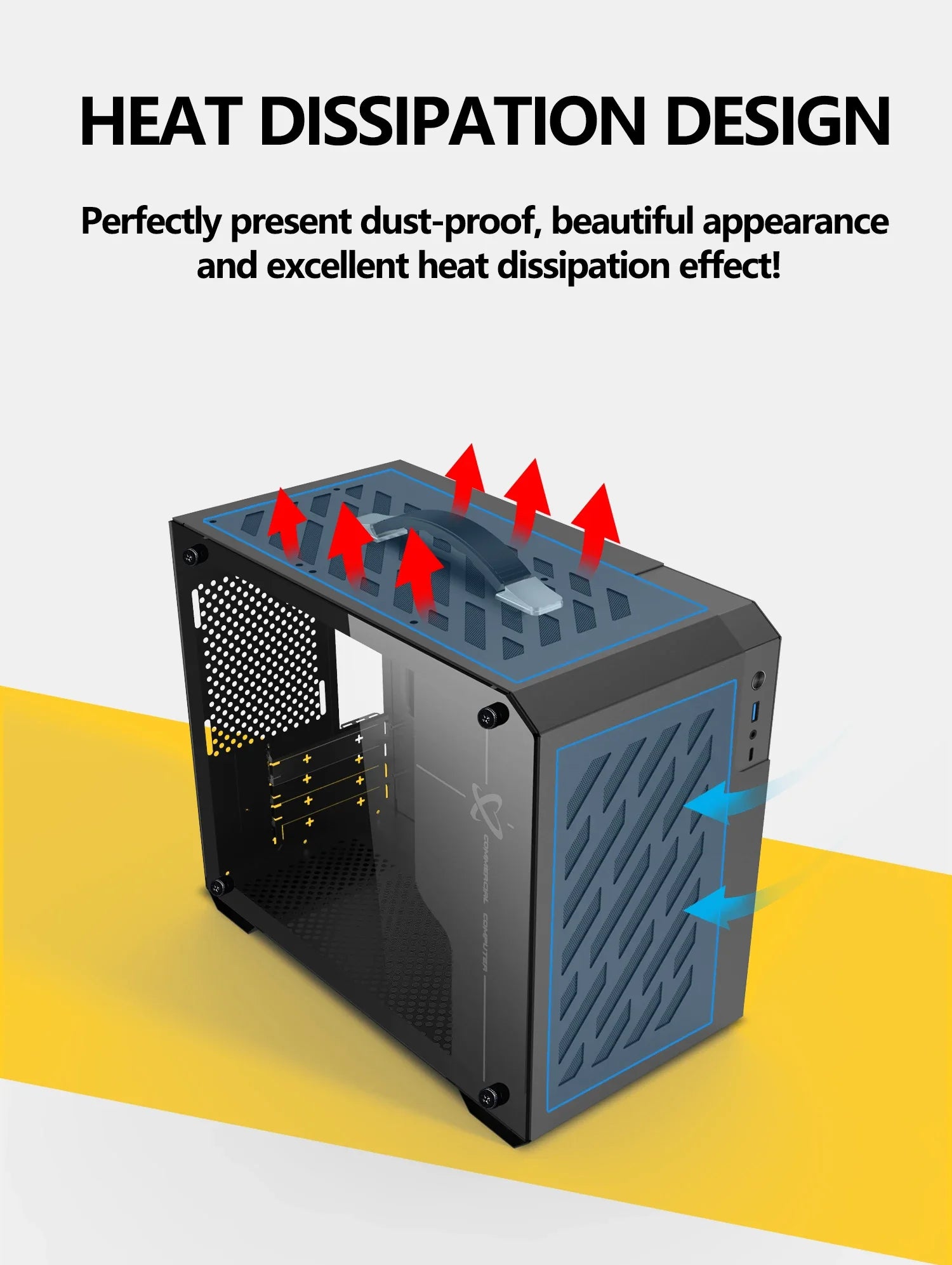 Mini ITX Case Glass Side 240mm Watercooling Portable - Tophatter Daily Deals