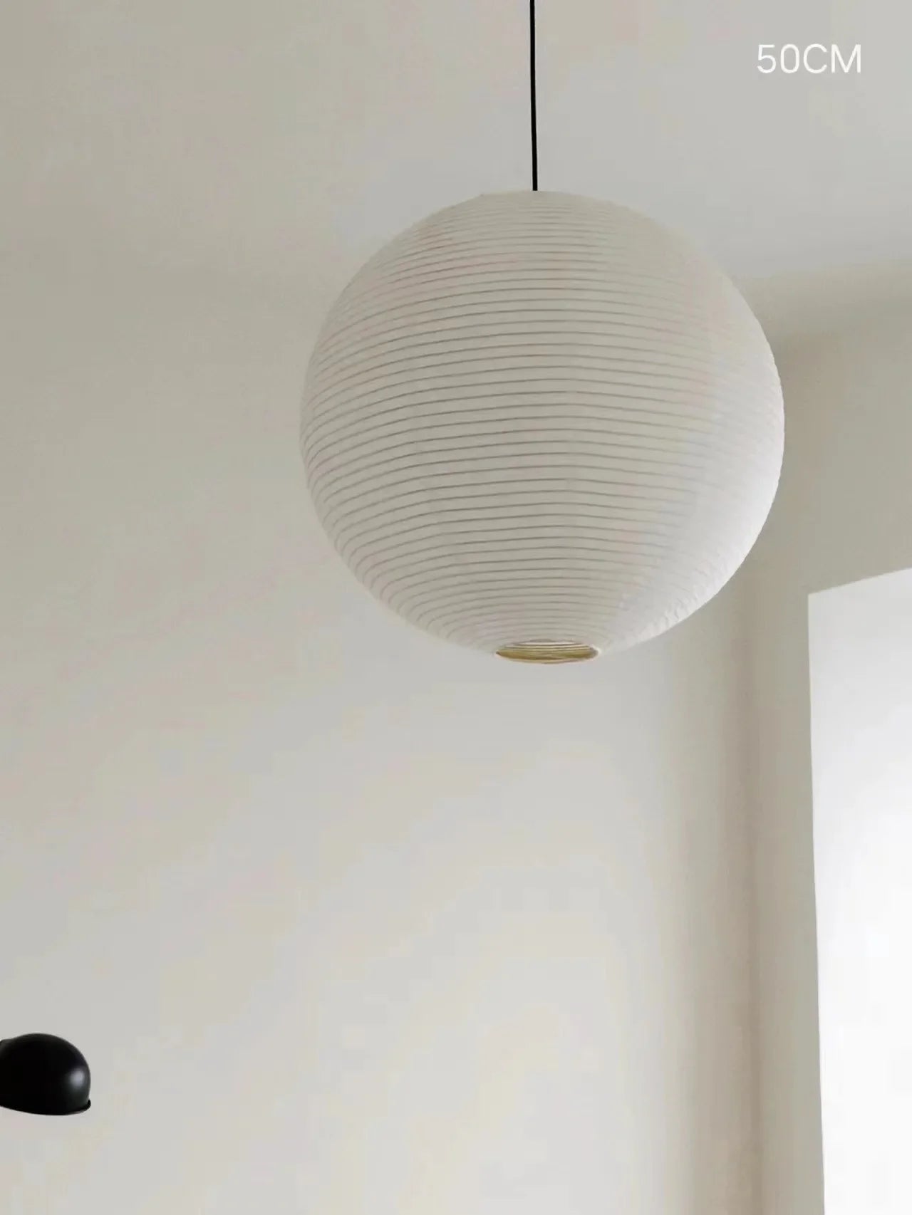 Japandi Pendant Lamp Wabi Sabi Rice Paper Round LED Dimmable - Tophatter Daily Deals