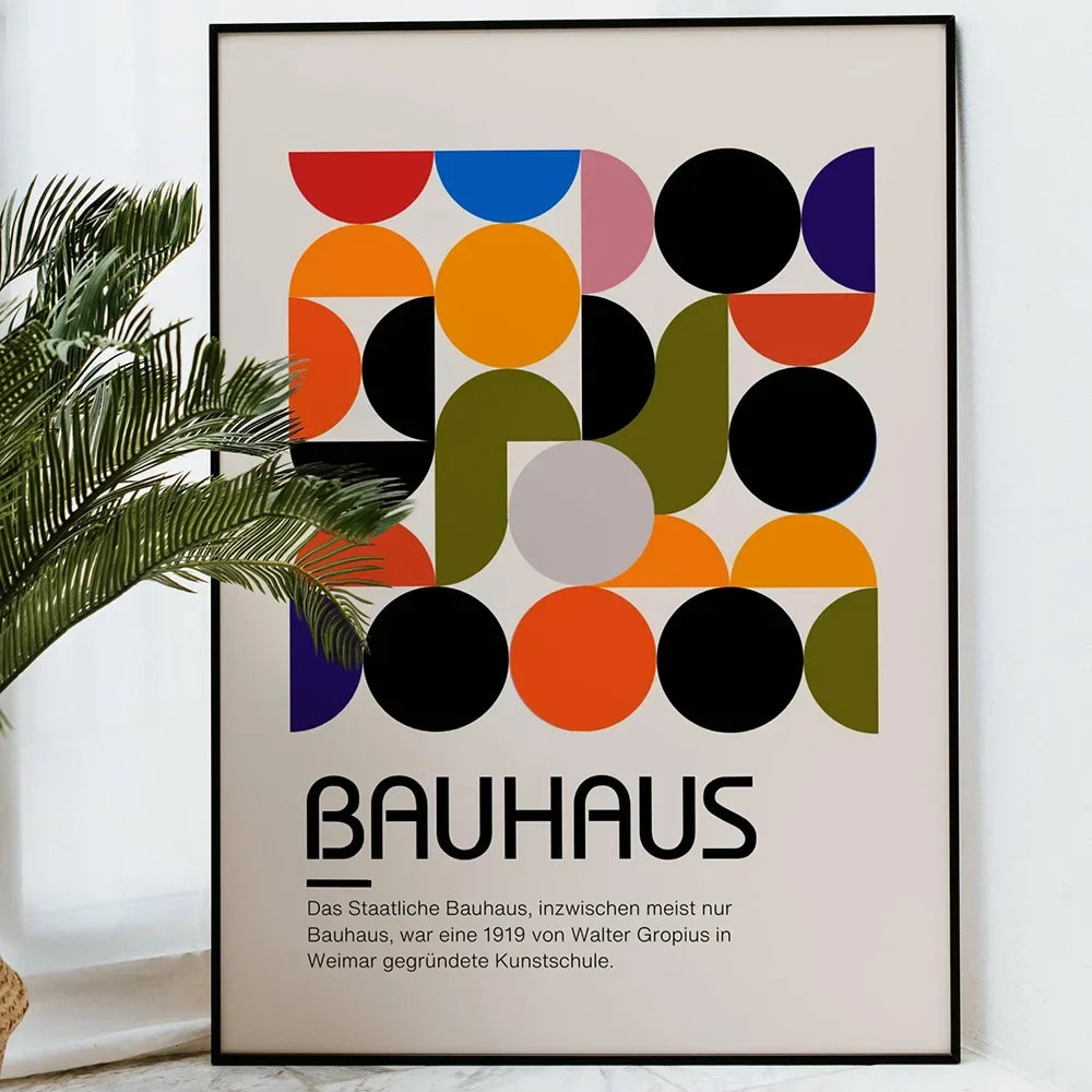 Bauhaus Canvas Wall Art Print Pink Quote Modern Nordic - Tophatter Daily Deals