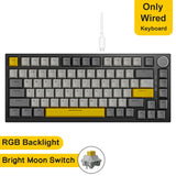 Mechanical Bluetooth Gaming Keyboard 75 Percent Hot Swap AK820 Grey - Tophatter Daily Deals
