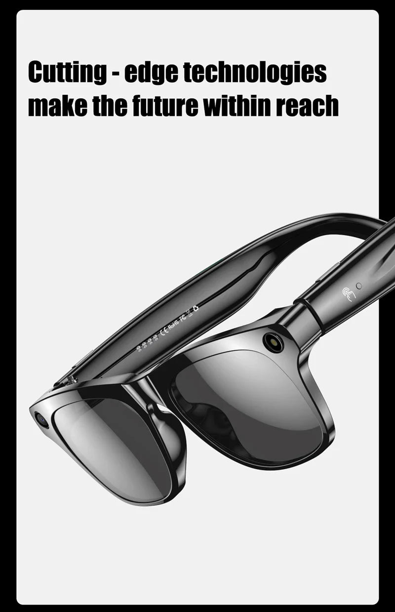 4K AI Smart Camera Glasses Photochromic Travel Handsfree - Tophatter Daily Deals
