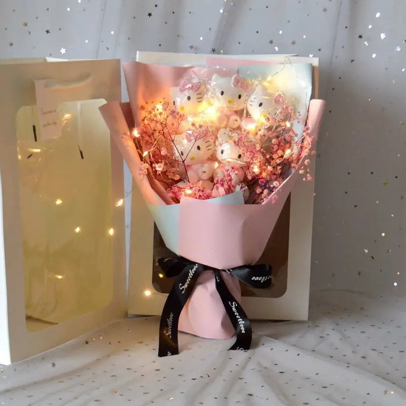 Sanrio Led Lights Plush Toy Bouquet Hello Kitty Pink & Blue Bouquet Flowers - Tophatter Daily Deals