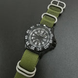 Military Watch Green Nylon Strap 50m Waterproof Luminous - Tophatter Daily Deals