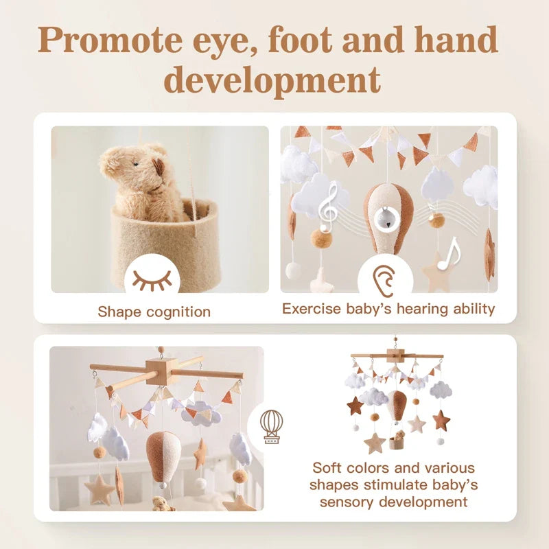 Hot Air Balloon Crib Mobile Newborn Sensory Toys Soothing - Tophatter Daily Deals