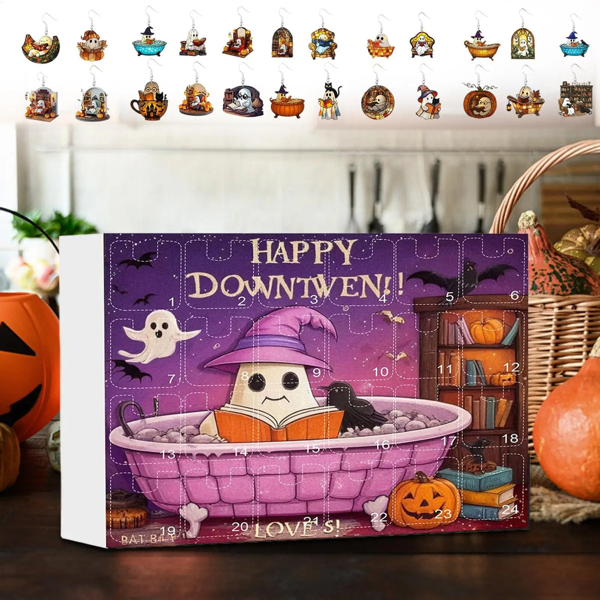 Halloween Advent Calendar Ghost Earrings 24 Day Set - Tophatter Daily Deals
