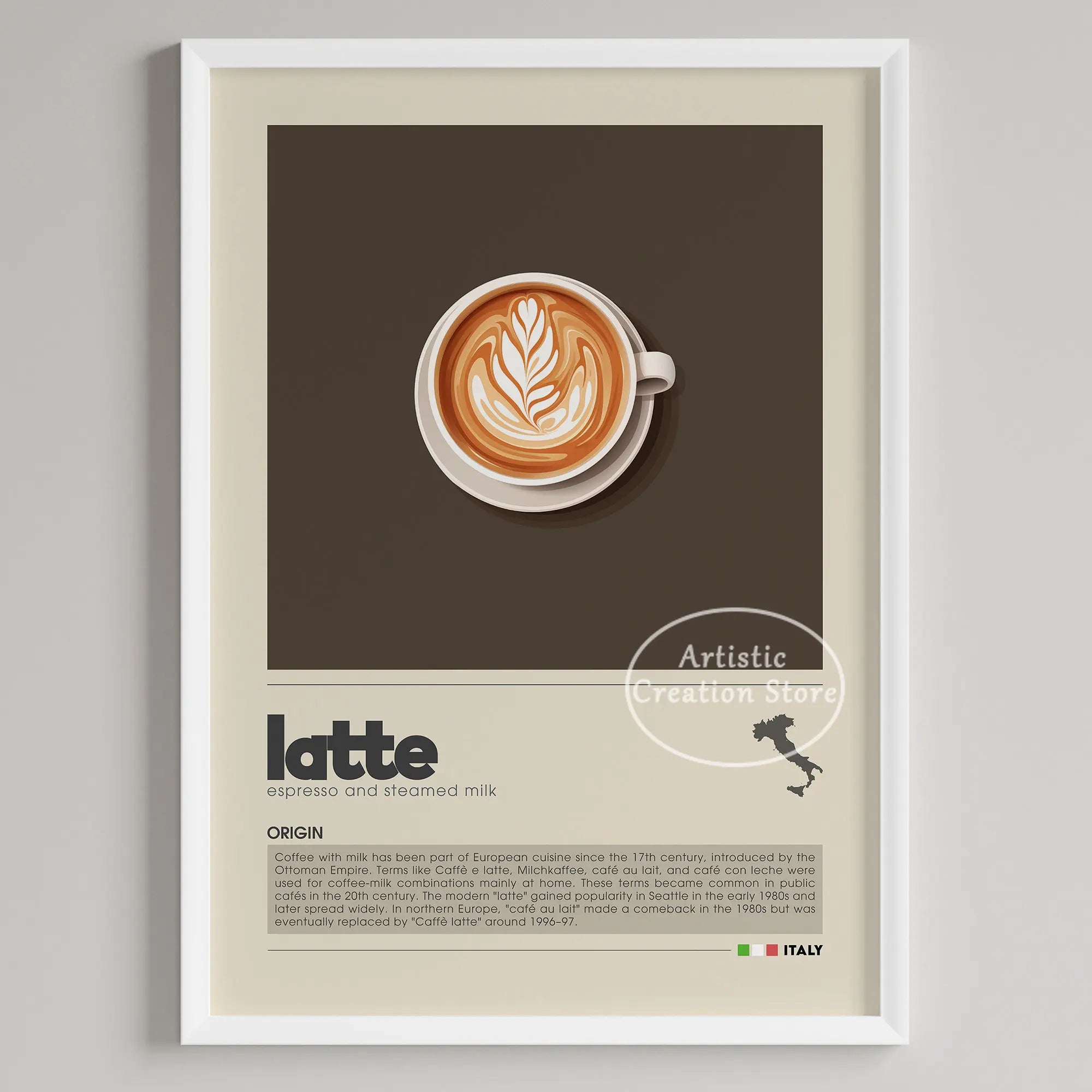 Coffee Wall Art Six Panel Minimalist Kitchen Cafe Decor 10 - Tophatter Daily Deals