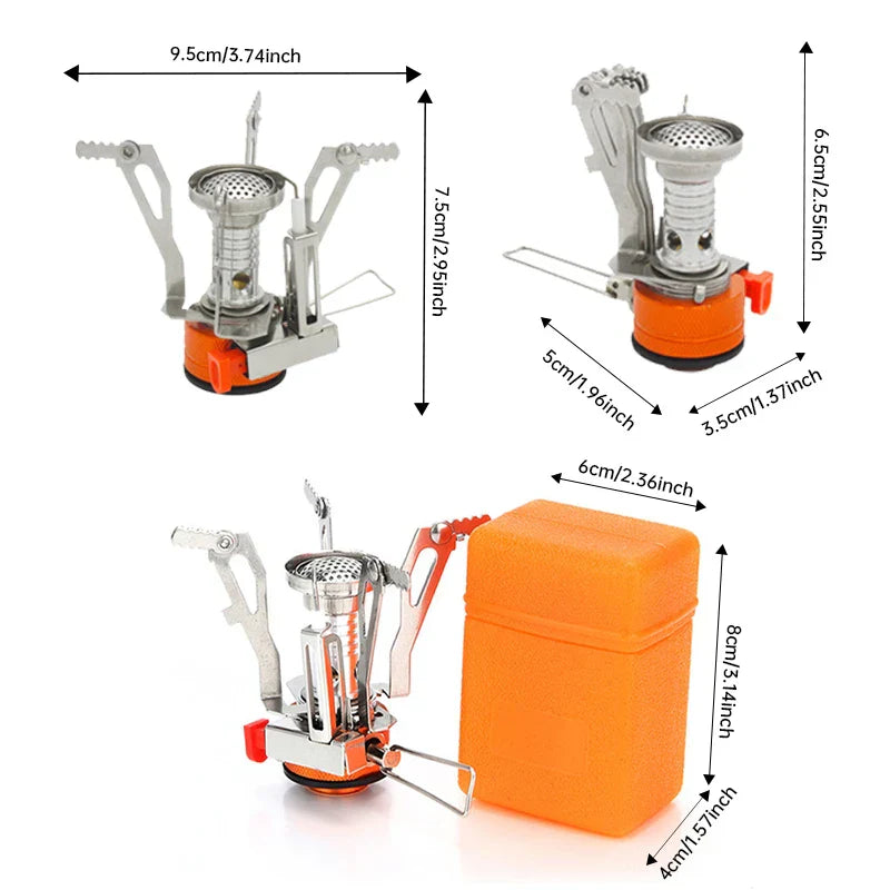 2PCS Mini Camping Gas Stove Orange Camp Cooking - Tophatter Daily Deals