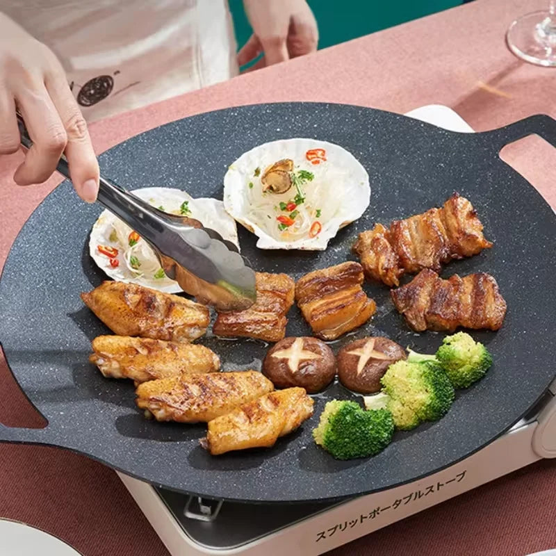 Non-Stick Camping BBQ Grill Pan Black Camp Cooking - Tophatter Daily Deals