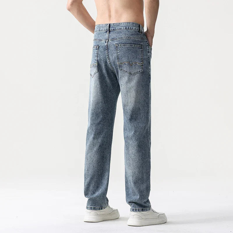 Oversized Men’s Wide Leg Jeans - Straight Lyocell, Casual - Tophatter Daily Deals