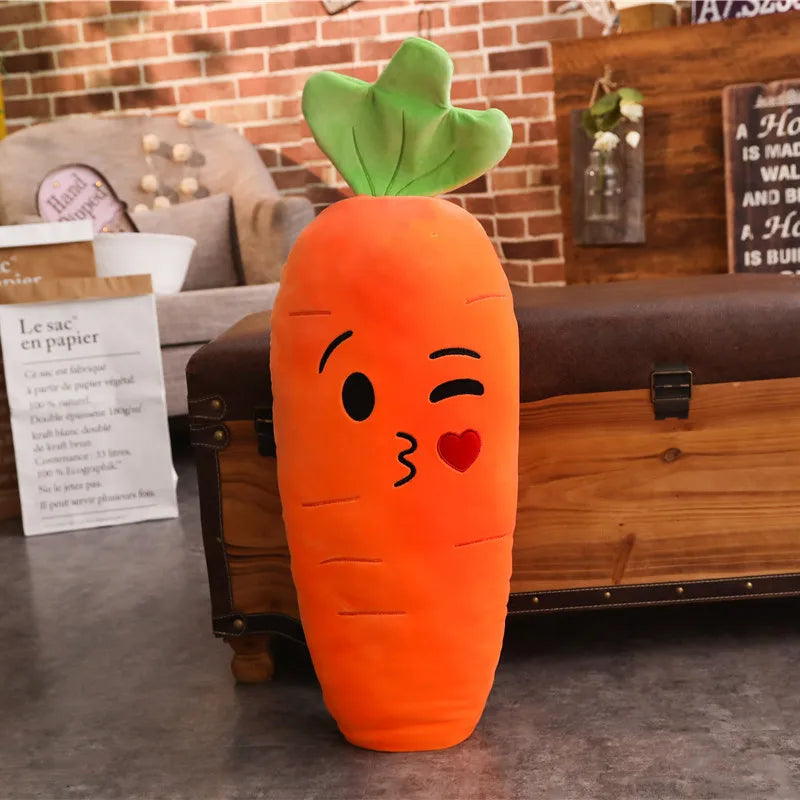 Cartoon Carrot Plant Vegetable Plush Stuffed Soft Toy Huge Kissy Face Food - Tophatter Daily Deals