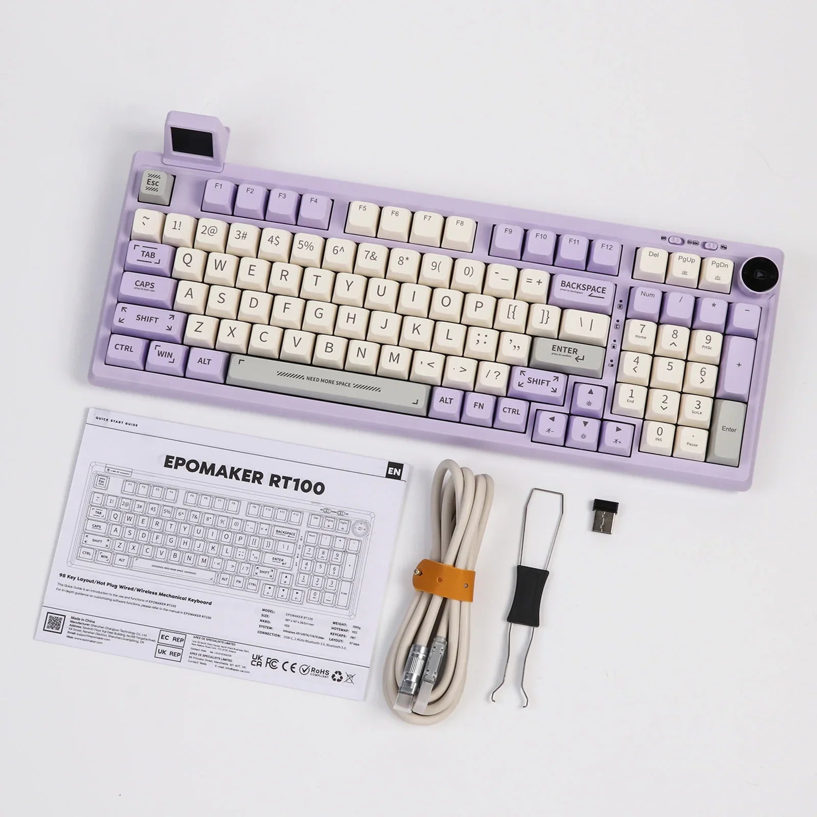 Mechanical Keyboard 97Key 95 Percent Gasket Mini Display - Tophatter Daily Deals