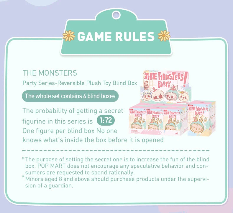 Genuine Pop Mart The Monsters Labubu Party Series - Reversible Plush Mystery Box Mythical - Tophatter Daily Deals