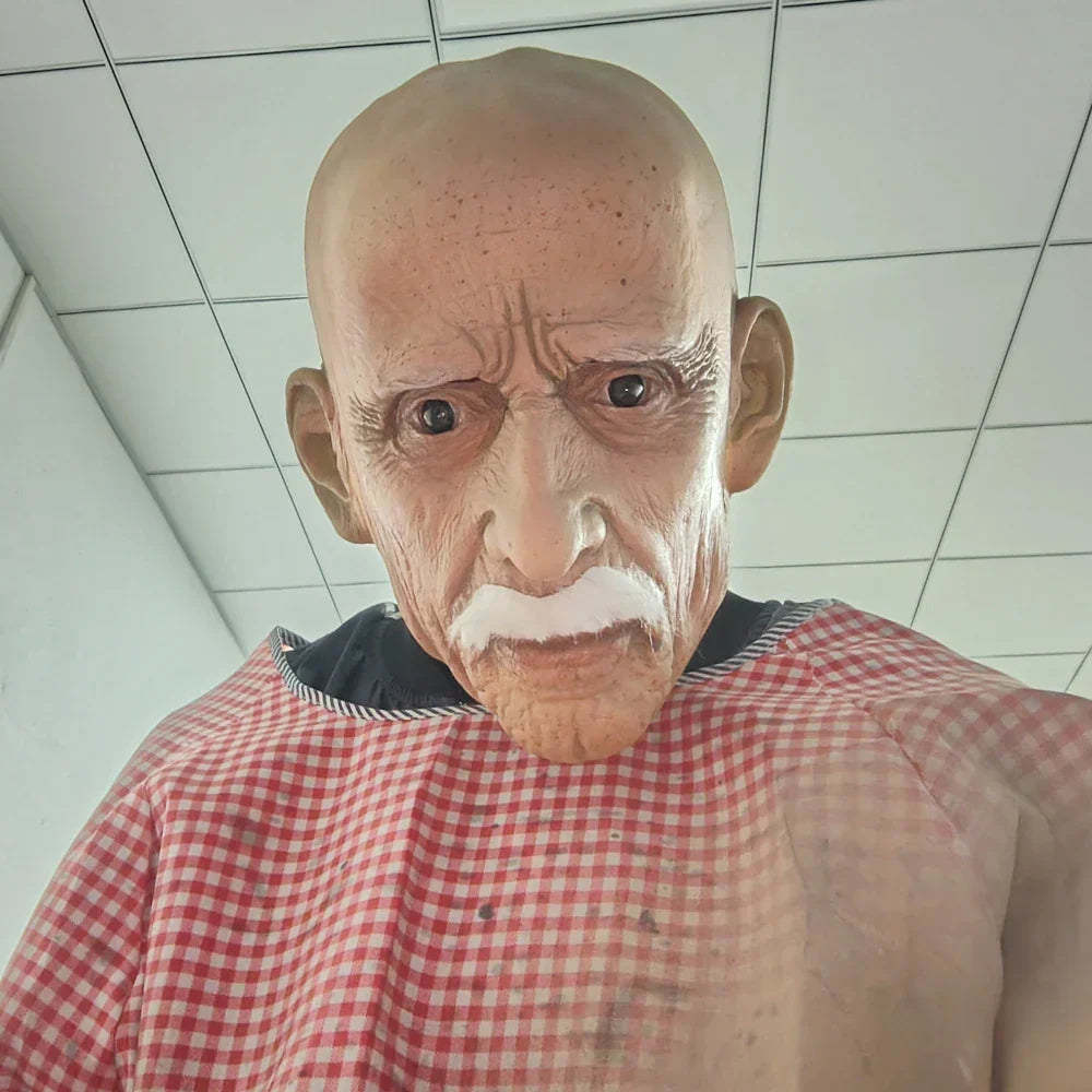 Old Man Mask Realistic Latex Full Head Halloween 2025 - Tophatter Daily Deals