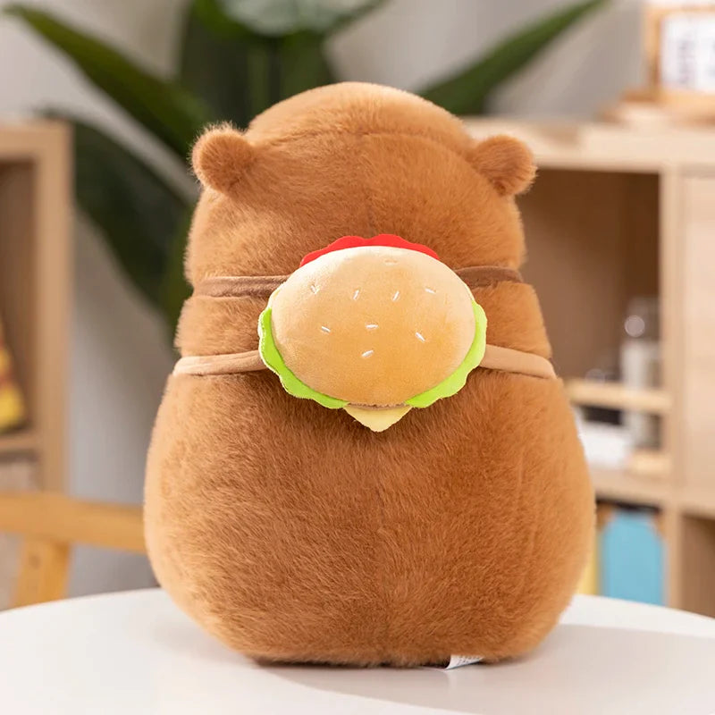 Kawaii Snack Attack: Hamburger Capybara Dog Pig Capibaras Pizza Bubble Tea Cushion Plush Animals - Tophatter Daily Deals