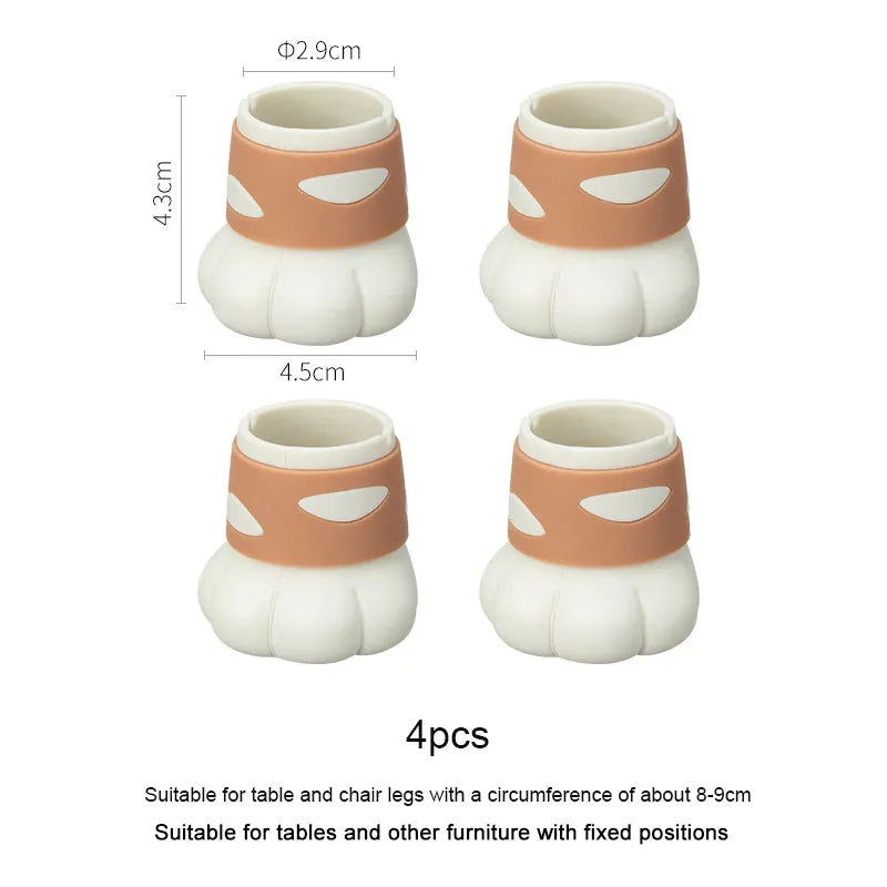 Silicone Chair Leg Caps Cat Claw Foot Pads Home Decor Non-slip x 4 Animals - Tophatter Daily Deals