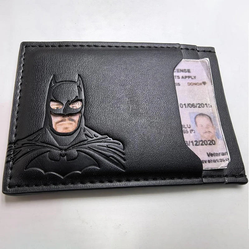 Leather Bat Wallet Personalized Superhero Mask Card Holder Bat ID Heroic Wallet Gift Unisex - Tophatter Daily Deals