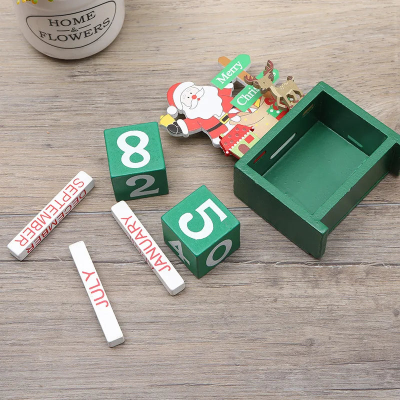 Christmas Wooden Countdown Calendar Ornament Tabletop Decor - Tophatter Daily Deals
