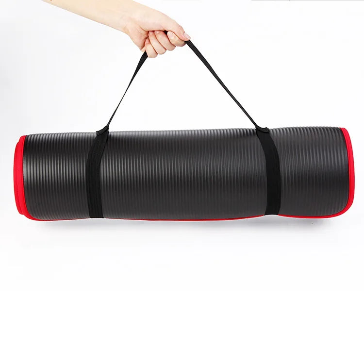 10MM Extra Thick Non-Slip NRB Yoga Mat 183x61cm Black Yoga & Pilates Mats - Tophatter Daily Deals