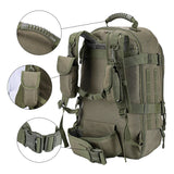 60L Expandable Tactical Backpack Molle Green Backpacks - Tophatter Daily Deals