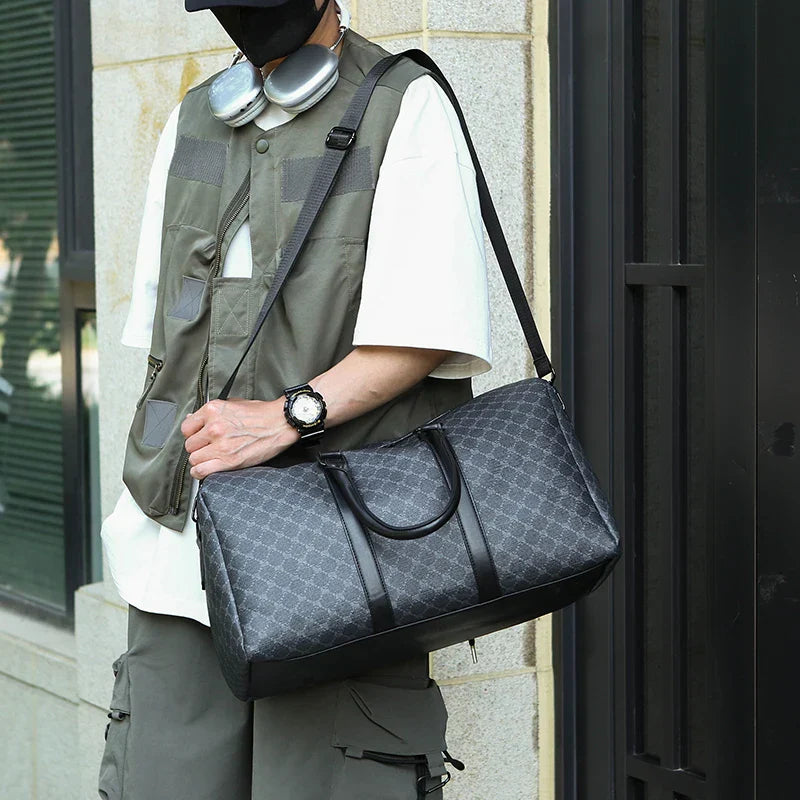 Mens Travel Bag Large PU Business Luggage Luggage & Bags > Duffel Bags - Tophatter Daily Deals