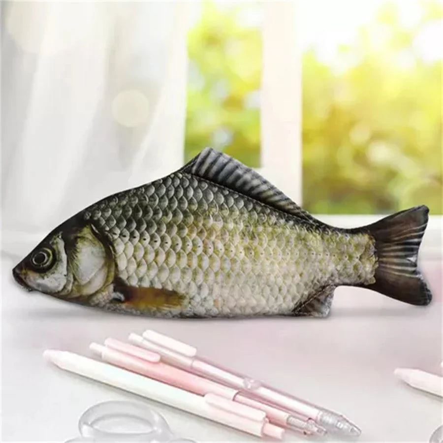 Creative Simulated Salted Fish Pencil Case Large Capacity Pencils Pouch Cute Pencil Bag Funny Back to School Acsesories Gift fish pencil bag - Tophatter Daily Deals