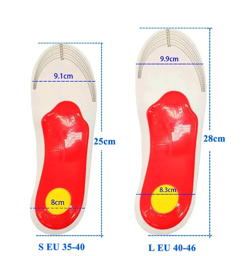 Orthopaedic Shock Absorbing Insoles With Arch Support Plantar Fascia Insole - Tophatter Daily Deals