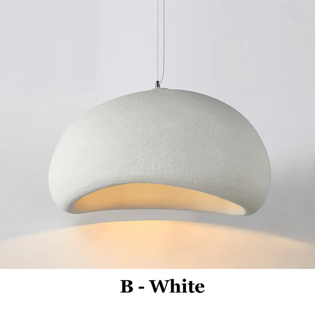 Japandi Pendant Ceiling Lamps Nordic Wabi Sabi LED Dining Room B-White - Tophatter Daily Deals
