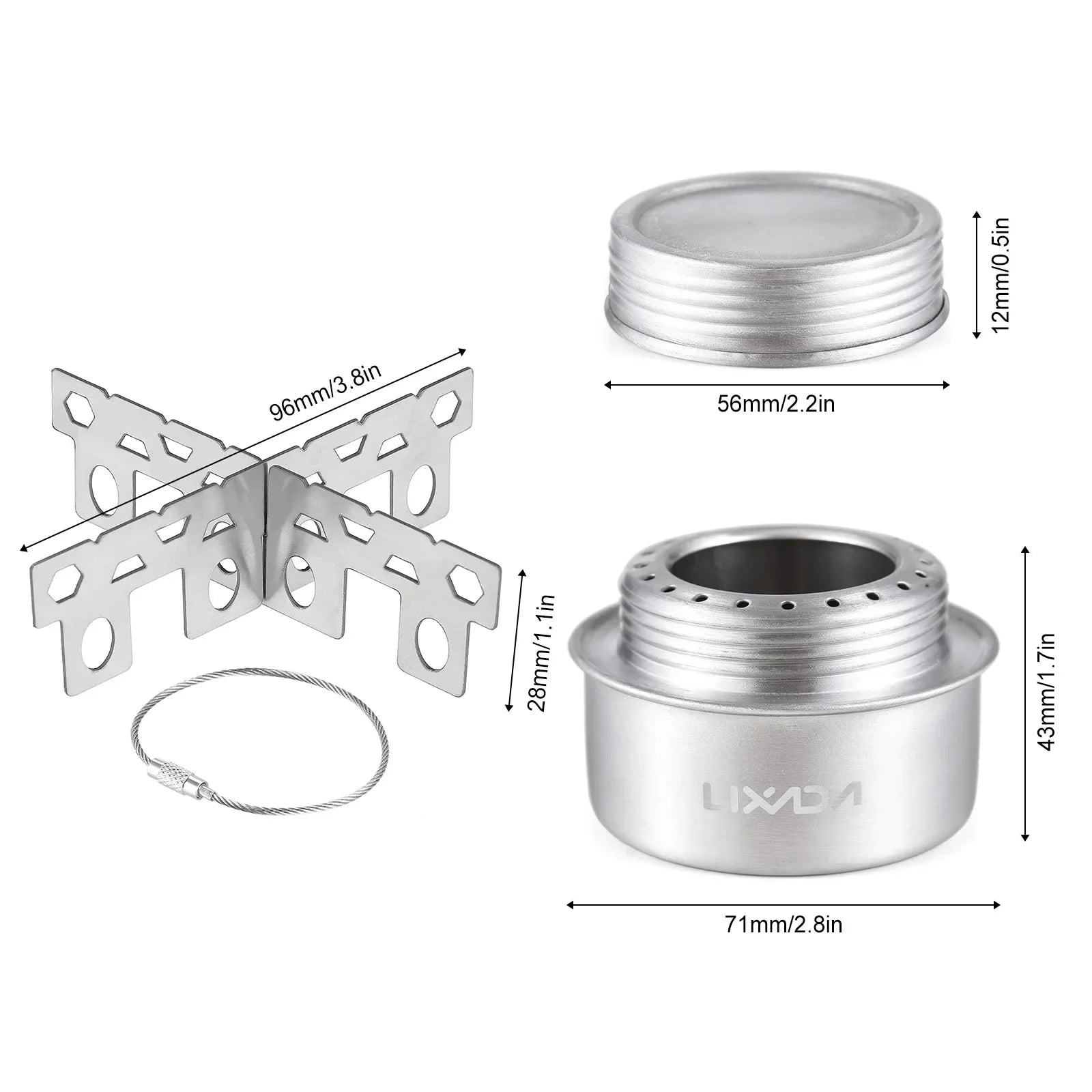 Alcohol Stove Set with Windshield Silver Camp Cooking - Tophatter Daily Deals