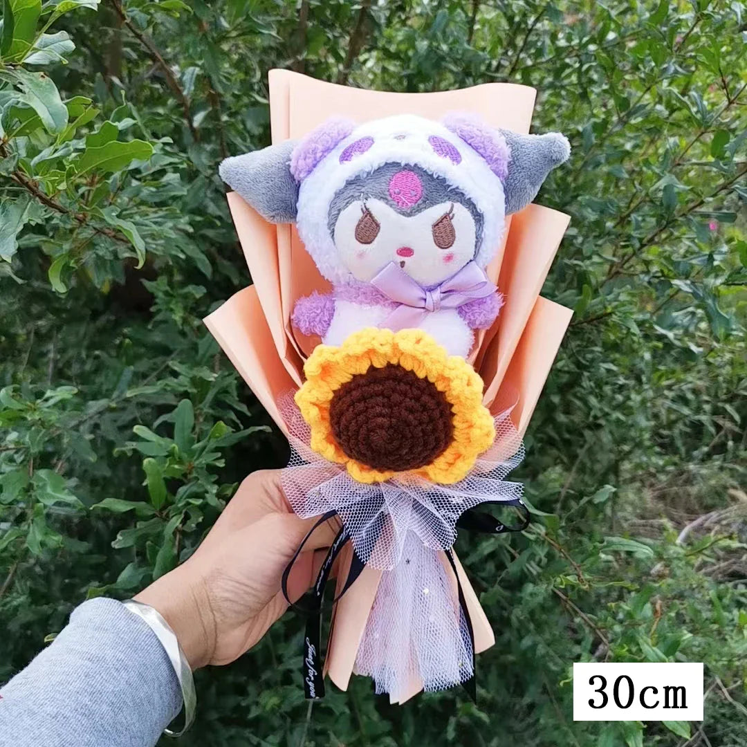 Sanrio Kuromi My Melody Hello Kitty Cinnamoroll Plush Bouquet Kuromi (Peach) Flowers - Tophatter Daily Deals