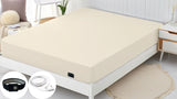 Earthing Fitted Sheet Grounding Silver Fiber Mattress Beige with US plug 120x200cm - Tophatter Daily Deals