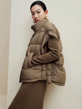 Insulating Women’s Down Vest - Cropped, Duck, Winter - Tophatter Daily Deals
