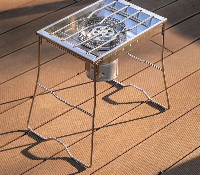 Stainless Steel Camping Furnace Plate Stove Frame Camp Cooking - Tophatter Daily Deals