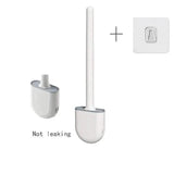 Wall Hanging Toilet Brush With Holder style2 white Bath - Tophatter Daily Deals