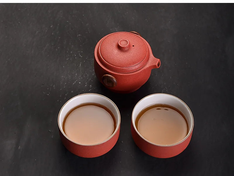 Porcelain Portable Travel Tea Set Kung Fu Teaware Handmade - Tophatter Daily Deals