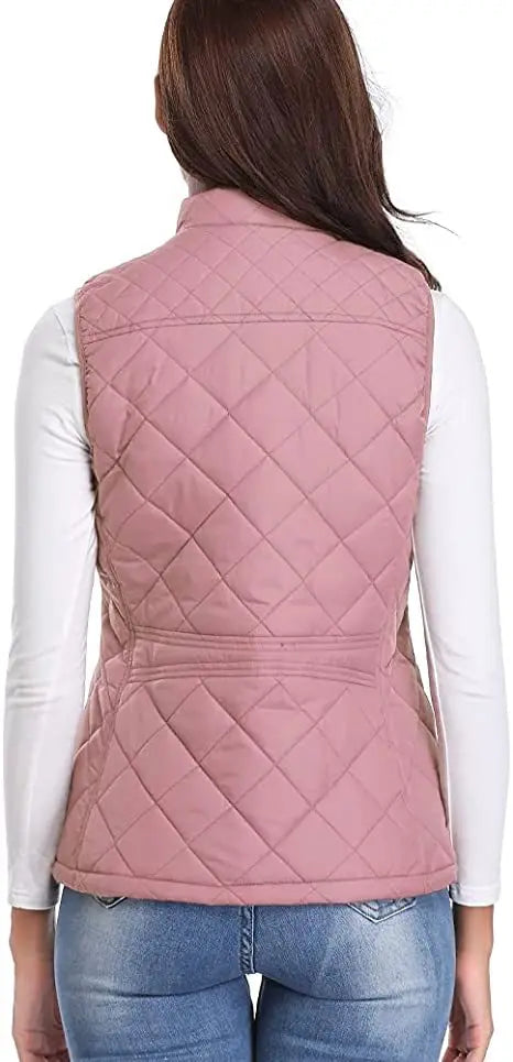 Lightweight Women Quilted Vest - Stand Collar Cotton Winter - Tophatter Daily Deals
