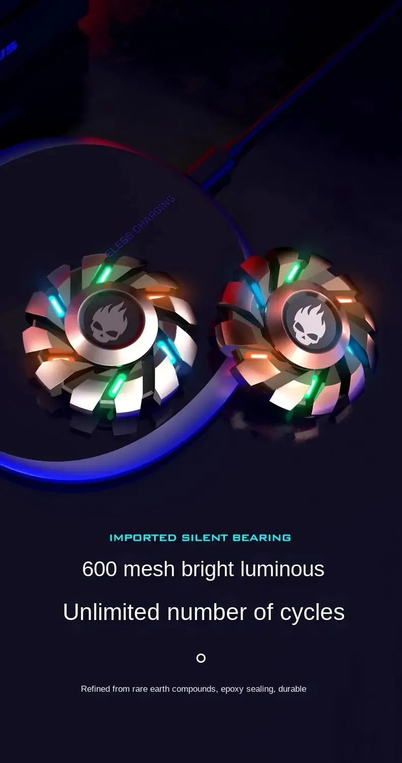 Luminous Fidget Spinner Metal EDC Toy Rainbow Durable LED - Tophatter Daily Deals