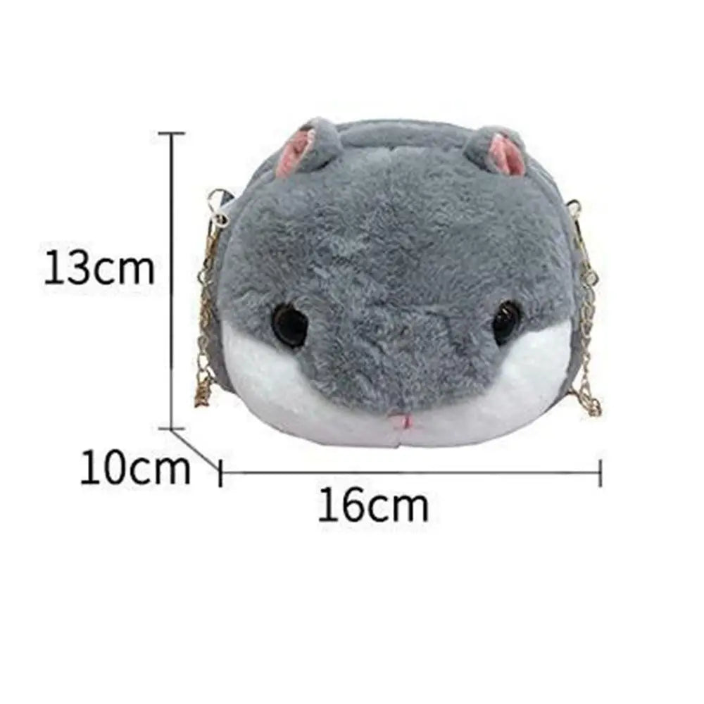Hammy Hamster Plush Crossbody Bag with Gold Chain Handbag Animals - Tophatter Daily Deals