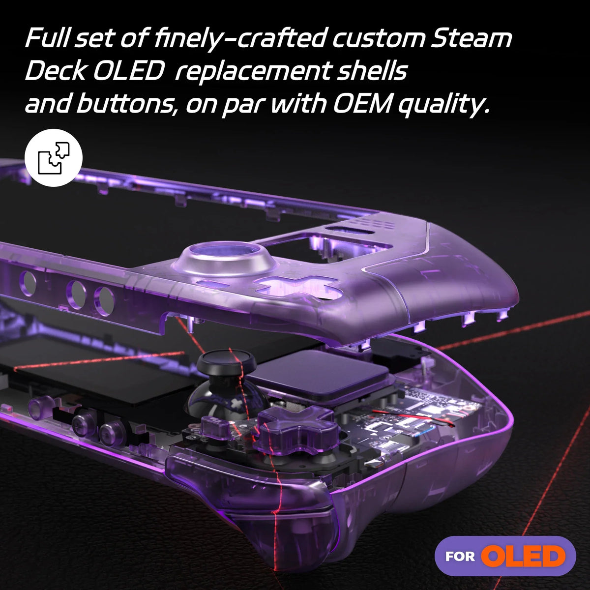 Steam Deck OLED Replacement Housing Kit Clear Shell - Tophatter Daily Deals