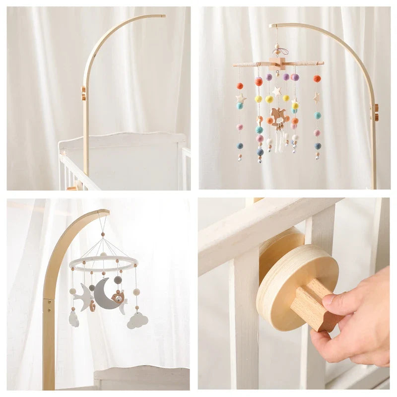 Wooden Rabbit Crib Mobile Newborn Sensory Toys Soft - Tophatter Daily Deals