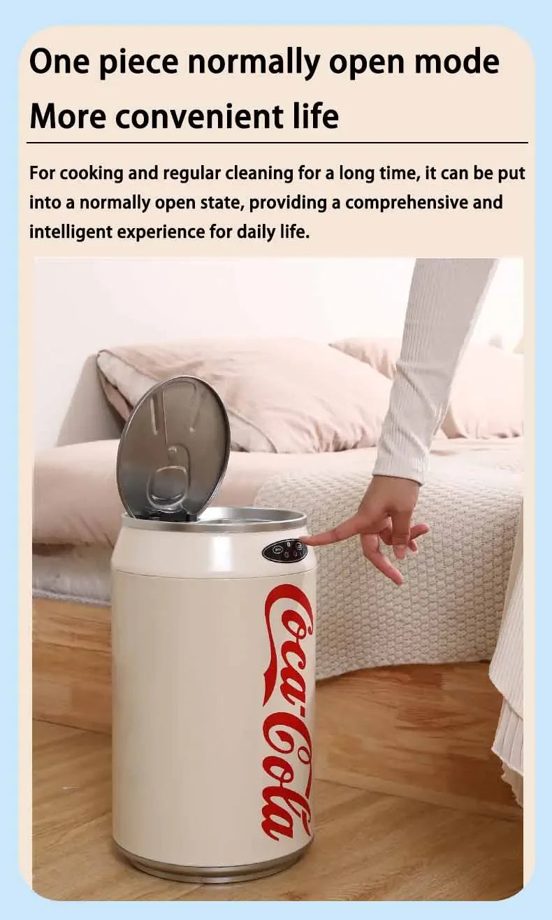 Automatic Induction Trash Can Round Kitchen Bin 24x40cm - Tophatter Daily Deals