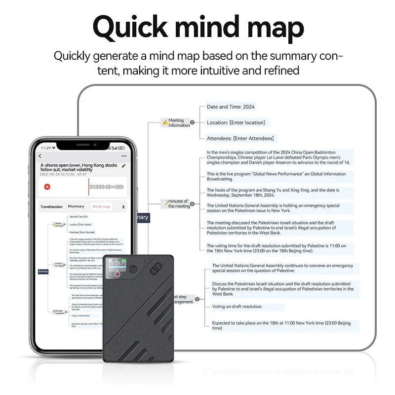 AI Voice Recorder With Real Time Transcription And Summary - Tophatter Daily Deals