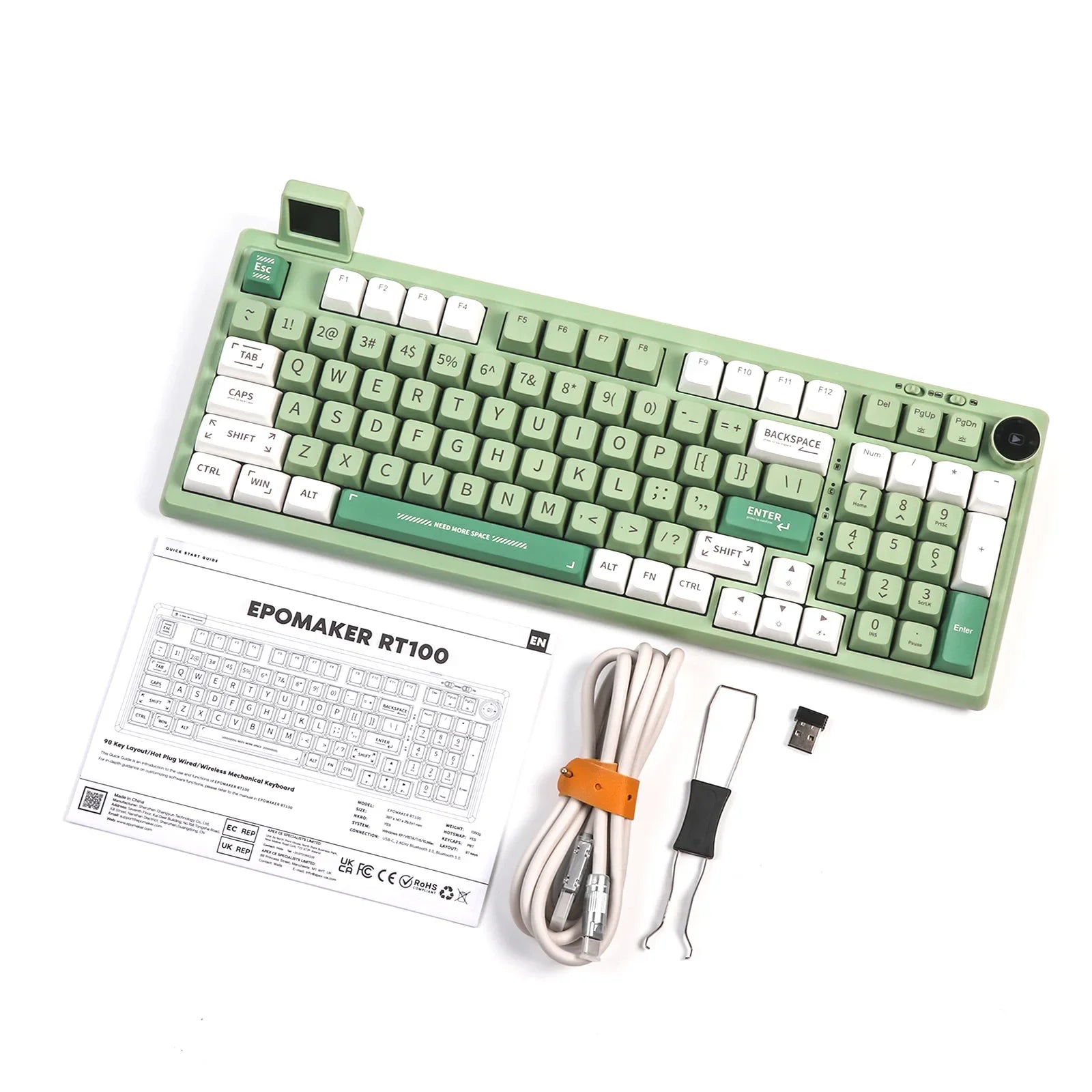 Mechanical Keyboard 97Key 95 Percent Gasket Mini Display - Tophatter Daily Deals