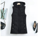 Lightweight Cozy Women Long Puffer Vest - Hooded Down - Tophatter Daily Deals
