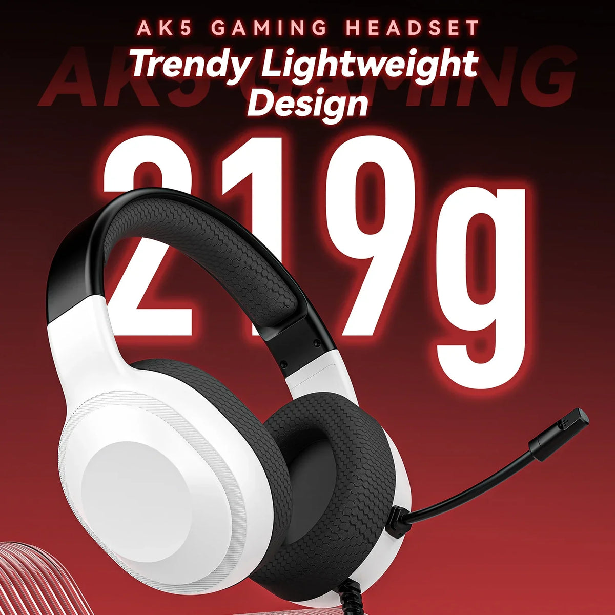 Gaming Headset Wired Lightweight With Omnidirectional Mic - Tophatter Daily Deals