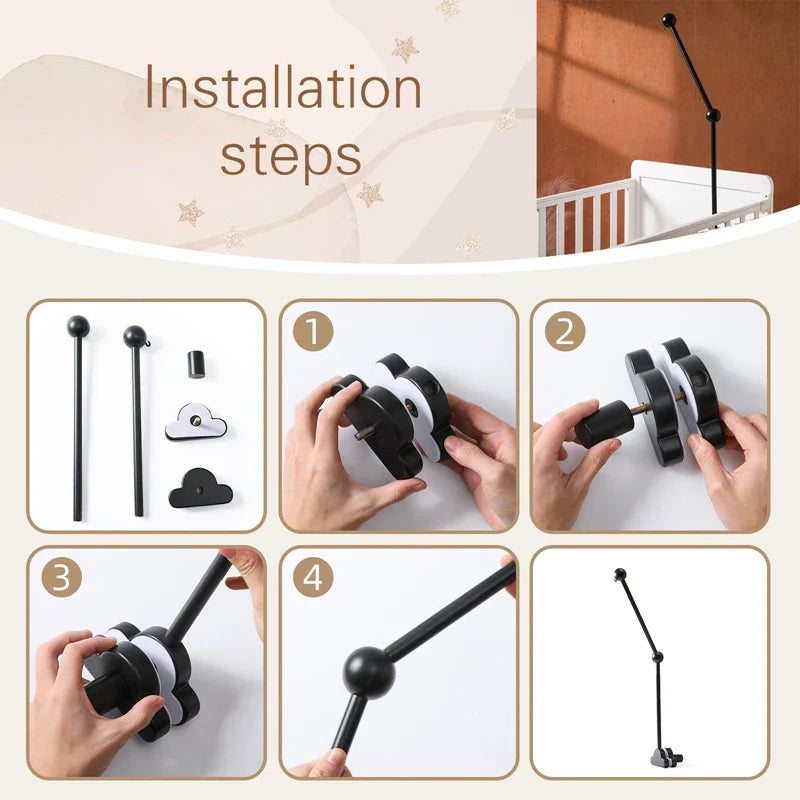 Wooden Rabbit Crib Mobile Newborn Sensory Toys Soft - Tophatter Daily Deals