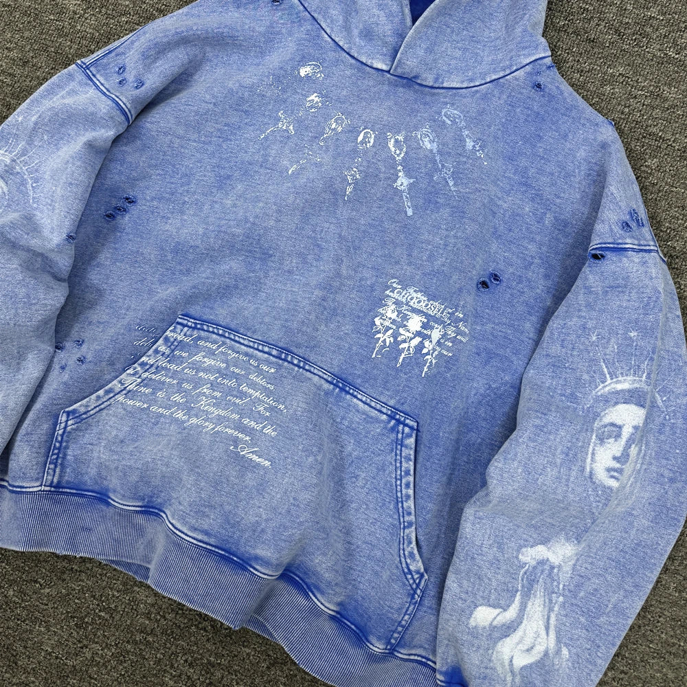 Oversized Men's Hooded Sweatshirt - Washed Cotton Street - Tophatter Daily Deals