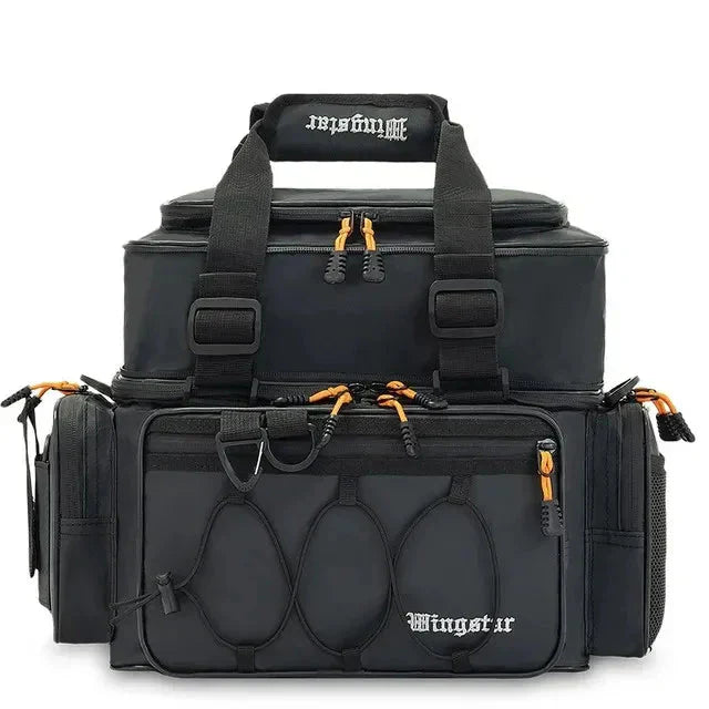 Waterproof Fishing Gear Shoulder Bag Camping Black Duffel Bags - Tophatter Daily Deals