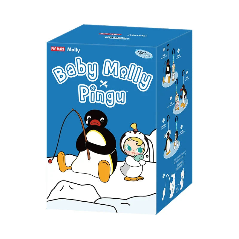 Genuine Pop Mart Baby Molly × Pingu Happy Fishing Series Vinyl Pendant Blind Box 1 Unopened Blind Box Animals - Tophatter Daily Deals