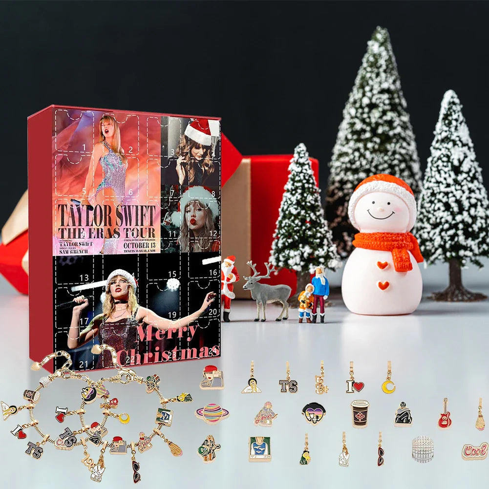 Taylor Swift-Inspired Bracelets Advent Calendar Gift 24 Days 2025 – Perfect Holiday Surprise! Style A - Tophatter Daily Deals